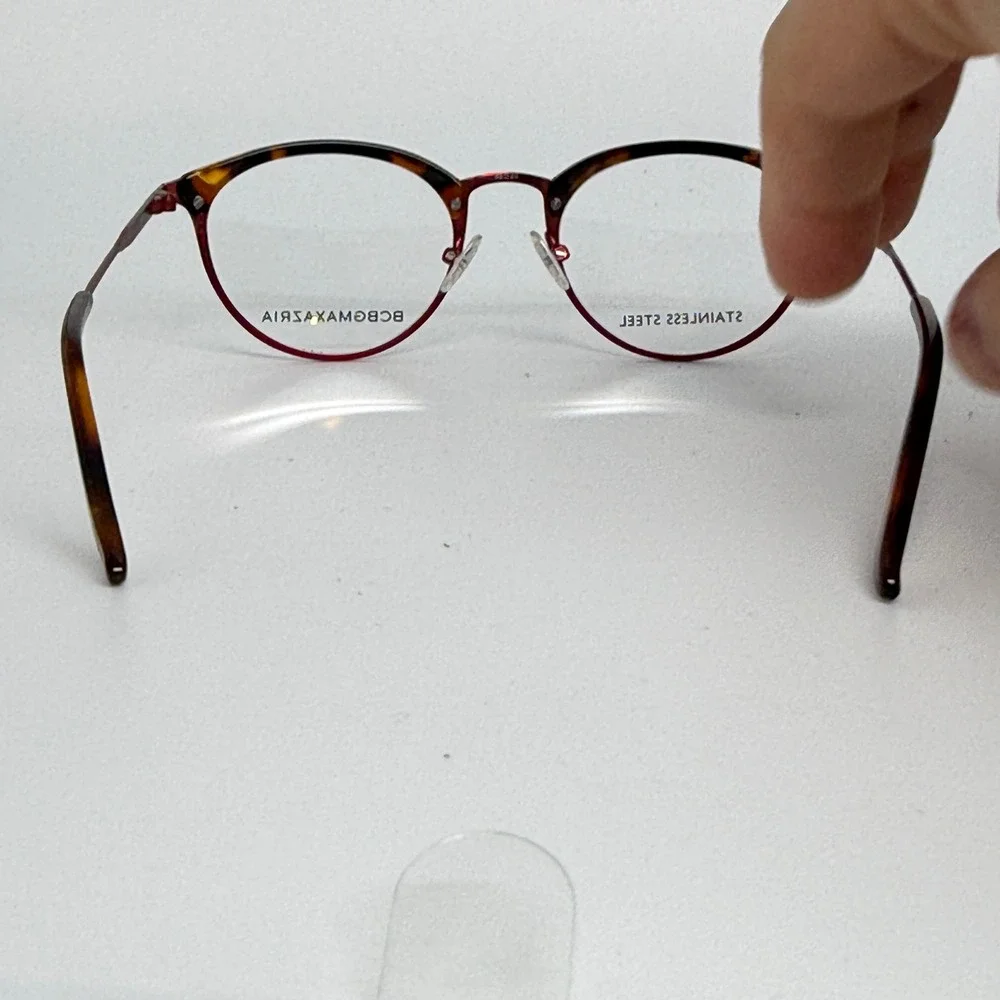 BCBGMAXAZRIA Astrid Wine Tortoise Shell Round‎ Eyeglasses Frame Women 21345